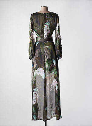 Robe longue manches longues manches longues vert GUESS femme