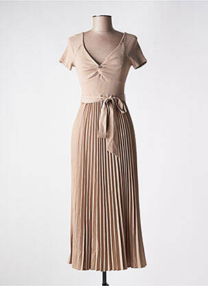 Robe longue manches courtes manches courtes beige GUESS femme