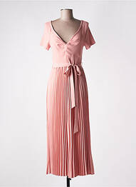 Robe longue manches courtes manches courtes rose GUESS femme