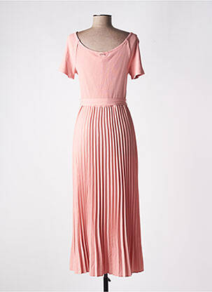 Robe longue manches courtes manches courtes rose GUESS femme
