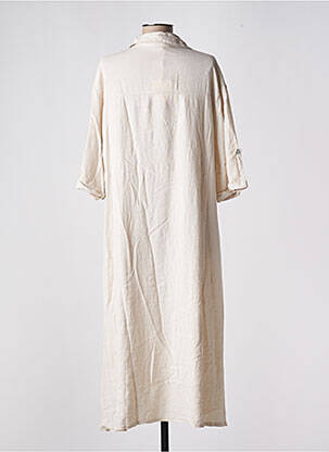 Robe mi-longue manches 3/4 manches 3/4 beige CHERRY PARIS femme