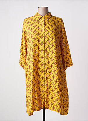 Robe mi-longue manches 3/4 manches 3/4 jaune GENESIS femme