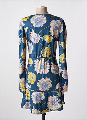 Robe courte coupe évasée manches longues bleu GUESS femme