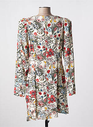 Robe courte fermeture zippée au dos manches longues beige IMPREVU femme