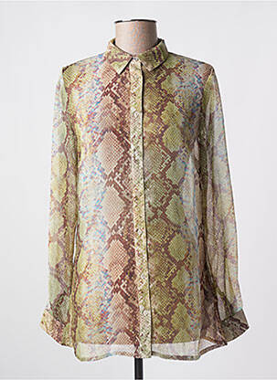 Chemisier tissage crêpe manches longues vert GUESS femme