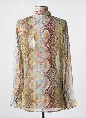 Chemisier tissage crêpe manches longues vert GUESS femme