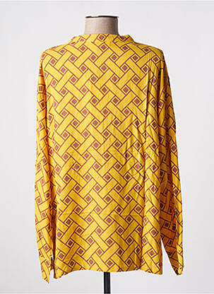 Blouse tissage popeline manches longues jaune GENESIS femme