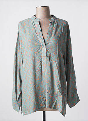 Blouse imprimé fantaisie manches longues bleu GENESIS femme