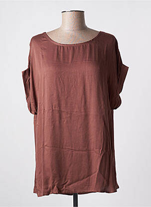 Tunique manches courtes manches manches chauves souris marron GENESIS femme