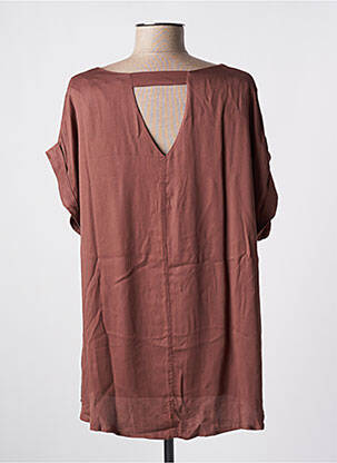 Tunique manches courtes manches manches chauves souris marron GENESIS femme
