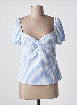 Top stretch manches courtes bleu GUESS femme