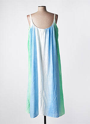 Robe longue coupe fluide fines bretelles bleu IMPREVU femme