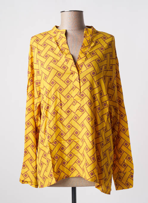 Blouse imprimé fantaisie manches longues jaune GENESIS femme