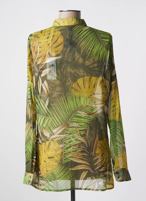 Chemisier tissage crêpe manches longues vert GUESS femme