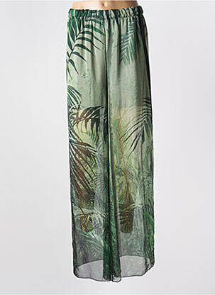 Pantalon large tissage crêpe taille normale vert GUESS femme