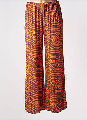 Pantalon flare taille élastique taille normale orange GENESIS femme