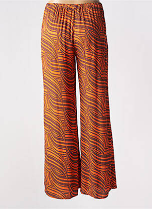 Pantalon flare taille élastique taille normale orange GENESIS femme