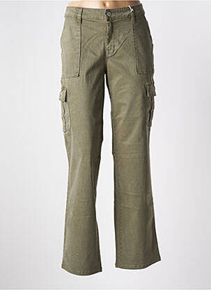 Pantalon cargo tissage popeline taille normale vert GUESS femme