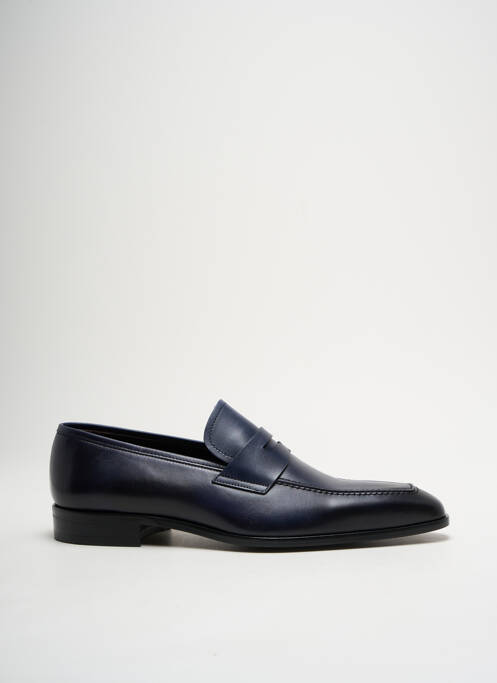 Mocassins bout pointu talon bas bleu PERTINI homme