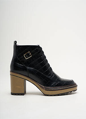 Bottines/boots tissage satiné talon de 4 à 6cm noir EMILIE KARSTON femme