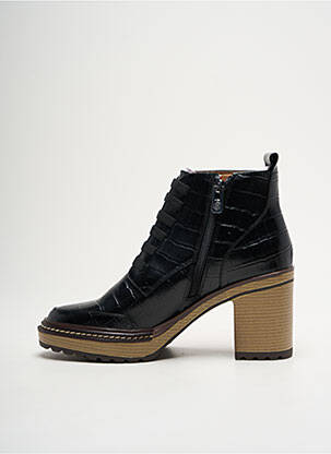 Bottines/boots tissage satiné talon de 4 à 6cm noir EMILIE KARSTON femme