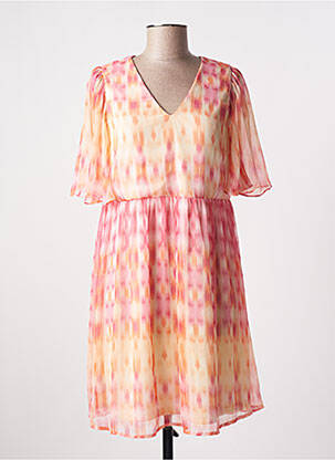 Robe courte coupe évasée manches courtes orange VERO MODA femme