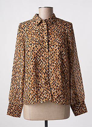 Chemisier tissage crêpe manches longues marron VERO MODA femme