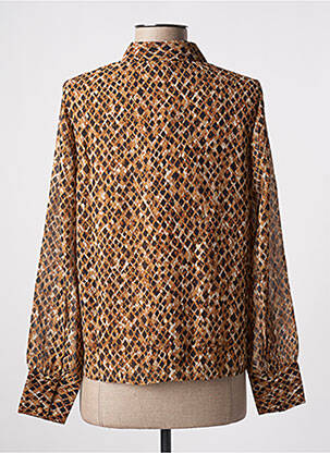 Chemisier tissage crêpe manches longues marron VERO MODA femme