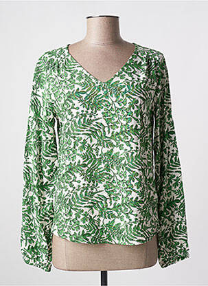 Blouse imprimé fantaisie manches longues vert FRANSA femme