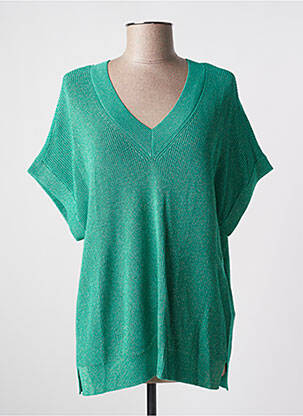 Pull col v manches courtes vert VERO MODA femme