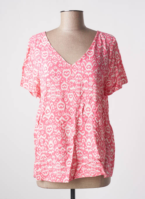 Blouse manches courtes manches courtes rose ICHI femme