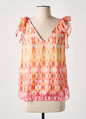 Top tissage crêpe sans manche orange VERO MODA femme