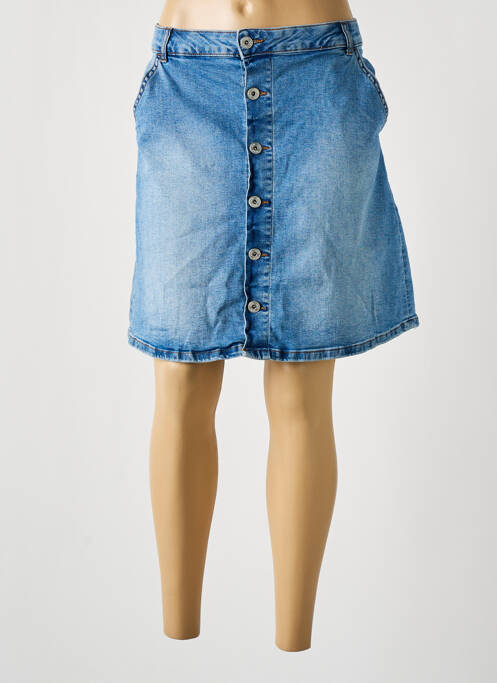 Jupe courte bleu ICHI pour femme