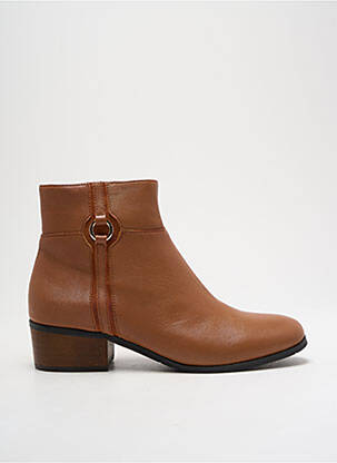Bottines/boots matière lisse talon plat jusqu'à 3cm marron EMILIE KARSTON femme