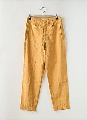 Pantalon chino tissage popeline taille haute jaune FORTE-FORTE femme
