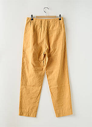 Pantalon chino tissage popeline taille haute jaune FORTE-FORTE femme