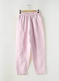 Pantalon droit tissage popeline taille haute rose POMANDERE femme