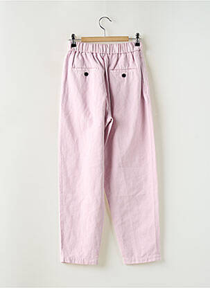 Pantalon droit tissage popeline taille haute rose POMANDERE femme