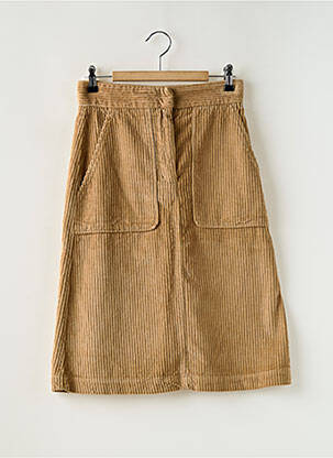 Jupe mi-longue taille à pinces marron MASSCOB femme