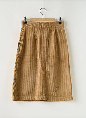 Jupe mi-longue stretch marron MASSCOB femme