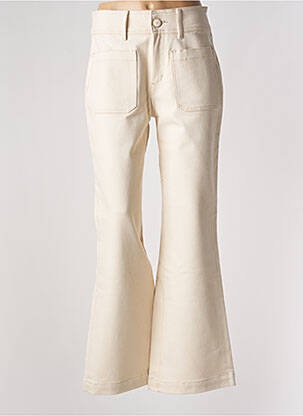 Jean coupe flare stretch taille haute beige MASSCOB femme