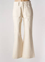 Jean coupe flare taille haute taille haute beige MASSCOB femme