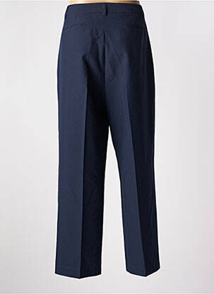 Pantalon droit taille à pinces taille haute bleu LAURA URBINATI femme