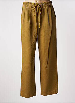 Pantalon droit tissage popeline taille normale vert FORTE-FORTE femme