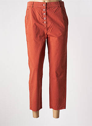 Pantalon chino tissage popeline taille haute orange CHLOÉ STORA femme