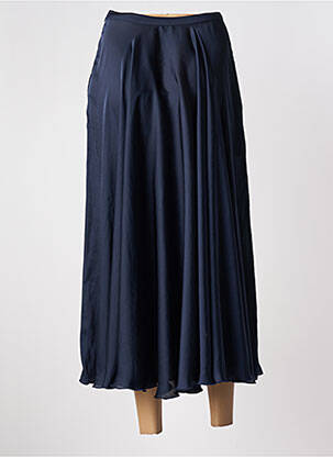 Jupe longue coupe fluide bleu LAURENCE BRAS femme