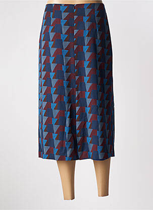 Jupe mi-longue taille à pinces bleu LAURA URBINATI femme