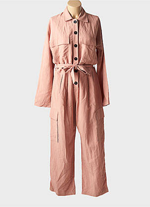 Combi-pantalon tissage crêpe manches longues rose ROBERTO COLLINA femme