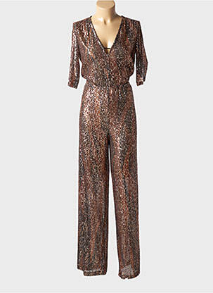 Combi-pantalon coupe cintrée manches 3/4 marron SIYU femme