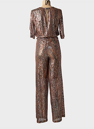 Combi-pantalon coupe cintrée manches 3/4 marron SIYU femme
